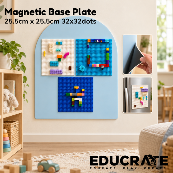 EducratePH Magnetic Baseplate 25.5 × 25.5 cm | 32 × 32 Studs | Building Block Board