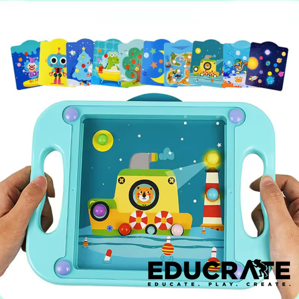 Educrateph Tilt & Balance Bead Maze Board for Kids | Hand-Eye Coordination Toy | Quiet Activity (3+)
