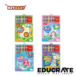 KEYBABY Fun Crayon Coloring Book Set – 24 Pages + Crayons | For Ages 3+