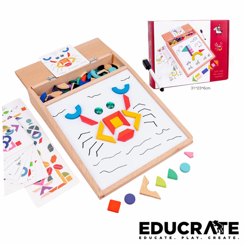 Magnetic Shape Puzzle with Drawing Whiteboard