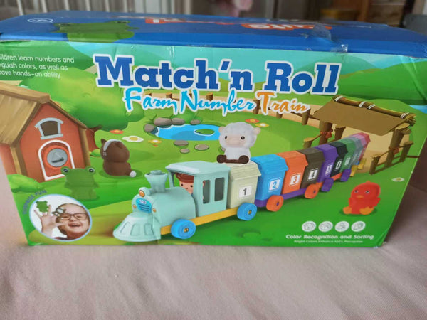 educratePH Farm Number Train Toy for Match & Roll Learning Train Animals, Keys & Number House