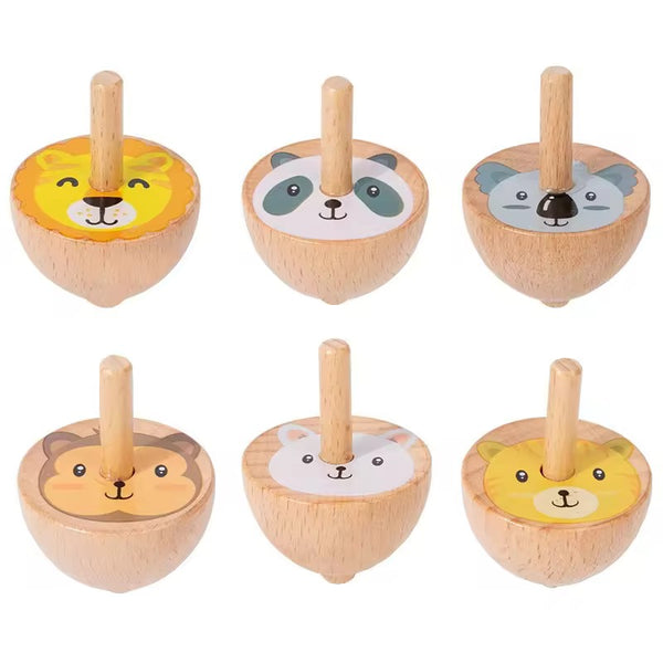EducratePH Classic Wooden Spinning Tops for Kids