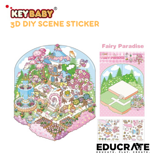 Keybaby 3D DIY Sticker Playset – Scene Sticker Story Building for Kids 🎨✨