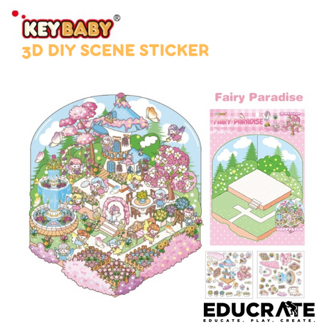Keybaby 3D DIY Sticker Playset – Scene Sticker Story Building for Kids 🎨✨