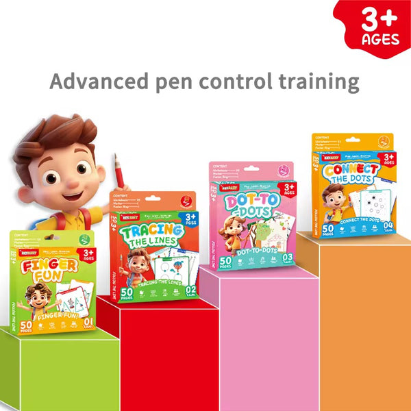 KeyBaby Advanced Pen Control Training Activity Book– Learning Books for Ages 3+ | Dot to Dot Tracing Preschool
