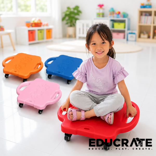 Educrateph Floor Scooter Board for Kids | Rolling Scooter Board with Sit & Spin Fun