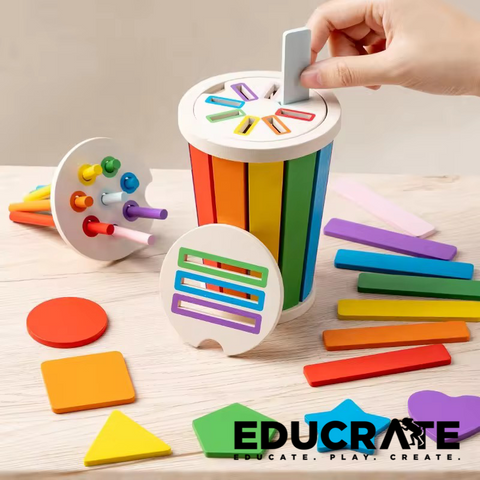 Wooden Shape & Color Sorting toy for toddler 1-3