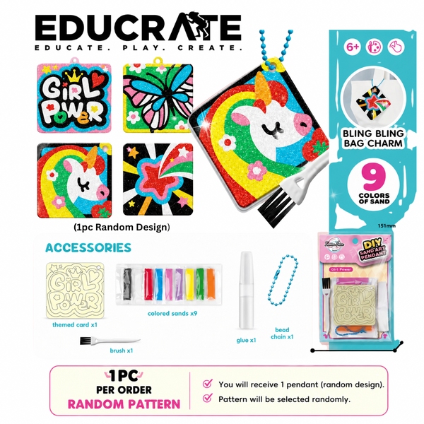 EducratePH Mini DIY Sand Art Pendant – Random Pattern (1pc)