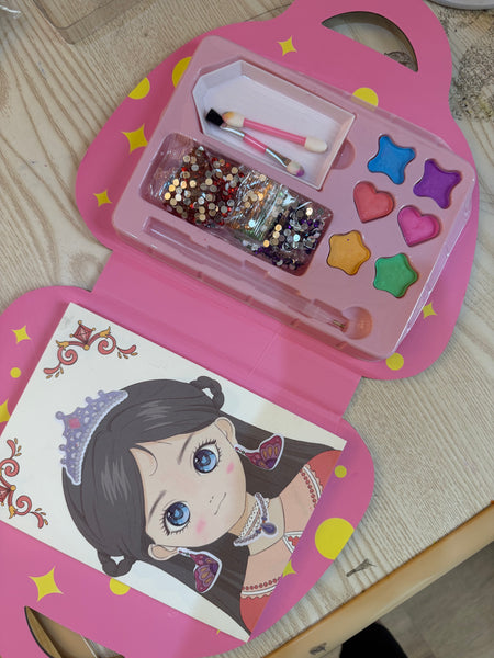 EducratePH Princess Diamond Painting Makeup Activity Set | DIY Sticker Gem Art Kit | Creative Dress-Up & Craft Toy for Kids