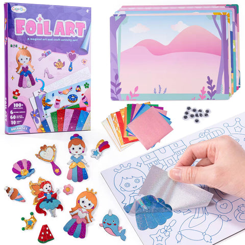 Foil Art Activity Kit – DIY Glitter Craft Set for Kids  | Storytelling (Ages 3+)