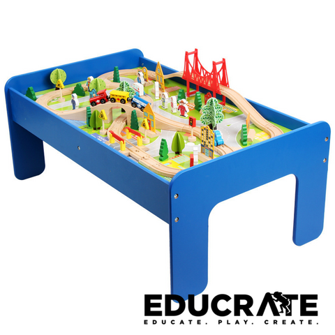 educratePH 88pcs Wooden Train Set with Table
