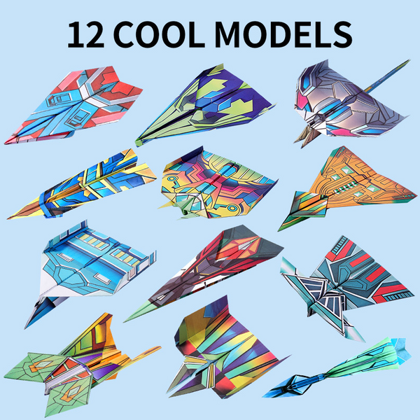 EducratePH Paper Airplanes Origami Kit – 12 Cool Models (36 Sheets)