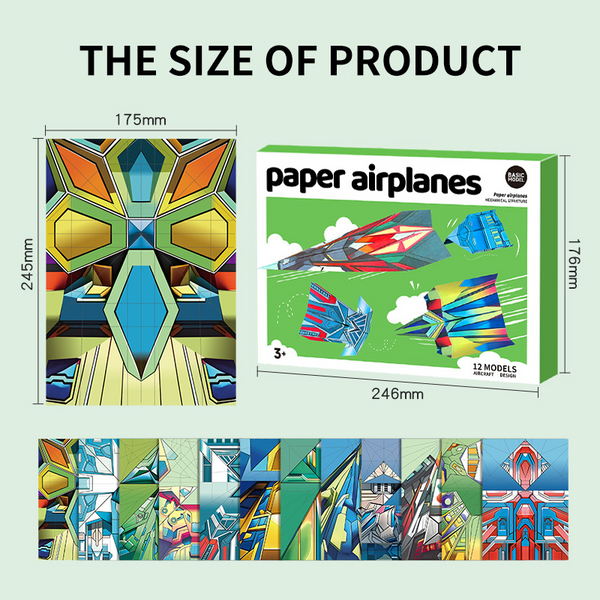 EducratePH Paper Airplanes Origami Kit – 12 Cool Models (36 Sheets)
