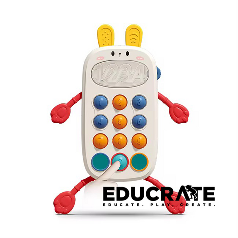 Rabbit Phone Pull String Toy – Montessori Sensory Baby Toy