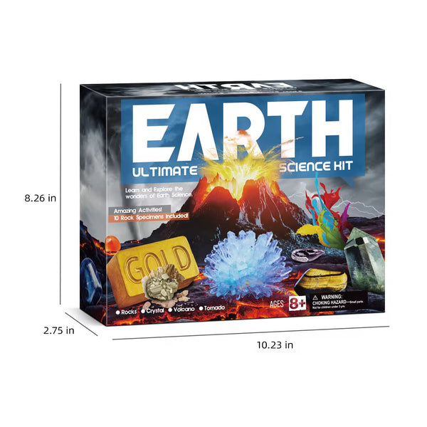EducratePH Earth Ultimate Science Kit for Kids | Volcano Eruption Tornado Crystal Growing Mineral Rocks Gold Mining | STEM Toy Ages 6+