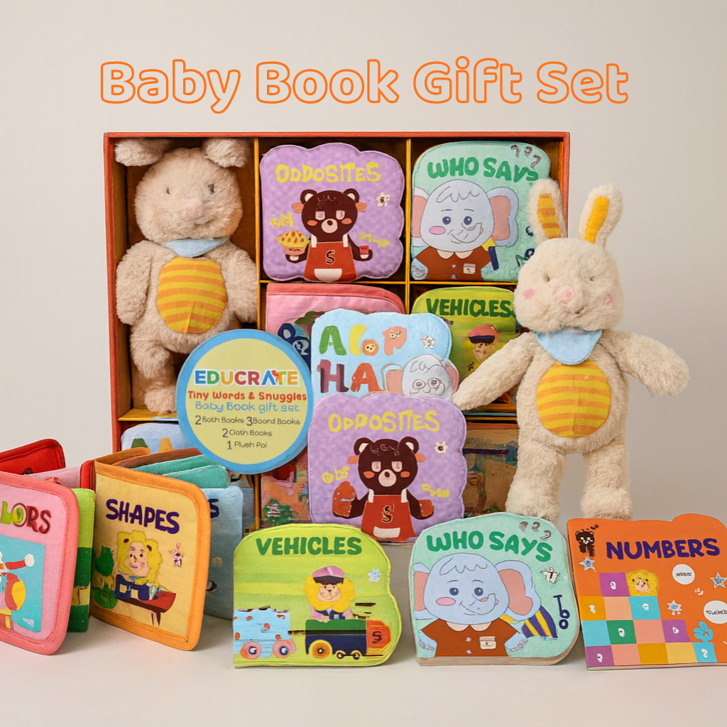 EducratePH Soft Cloth Book Gift Set – Early Learning for Babies & Toddlers TINY WORDS & SNUGGLE