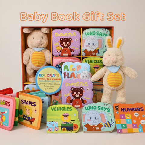 EducratePH Soft Cloth Book Gift Set – Early Learning for Babies & Toddlers TINY WORDS & SNUGGLE
