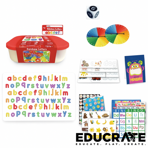 Transparent Rainbow Letters Alphabet Learning Kit for Kids – Montessori Light Panel Toy, Phonics, Spelling Games, Educational Preschool Set
