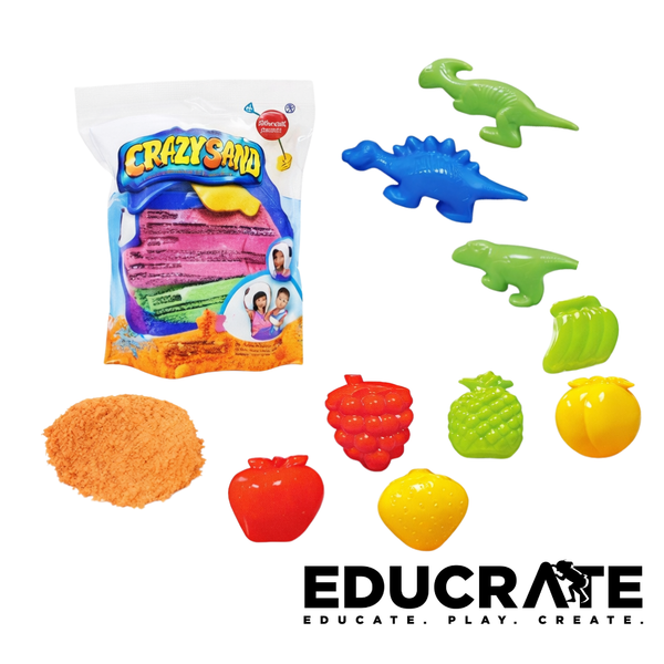 EducratePH 250g Elastic Stretch Play Sand with 3 Random Moulders | Sensory Sand Kit for Kids |