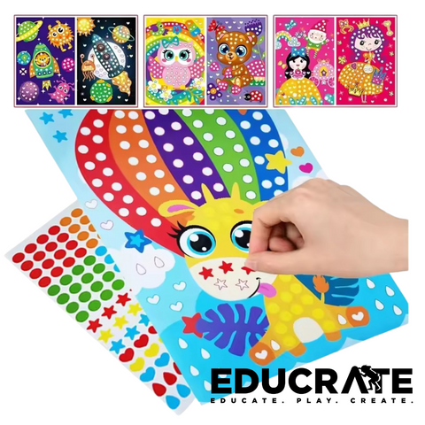educratePH Dot Sticker Activity Sheets – 2 Sheets per Pack | Fun Art & Craft Geometric