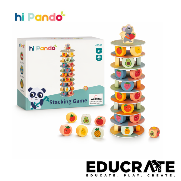 Hi Pando Stacking Game – Wooden Balance & Strategy Toy (48pcs) HP108