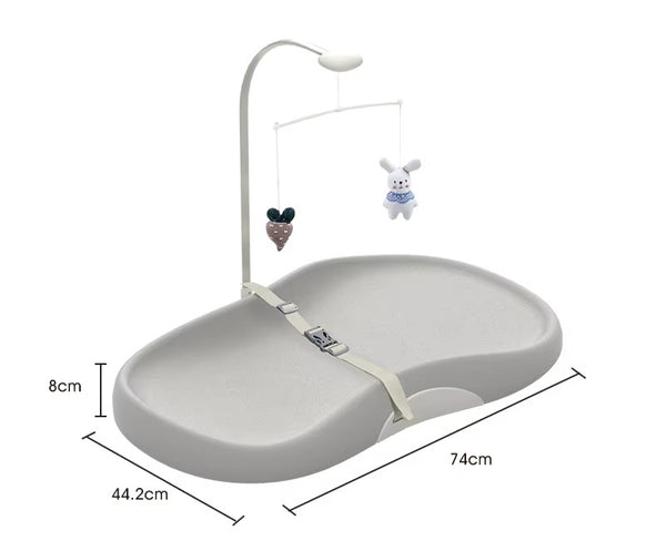 EducratePH Baby Diaper Changing Pad with Safety Strap & Hanging Mobile | Waterproof Infant Changing Mat | Nursery Changing Station