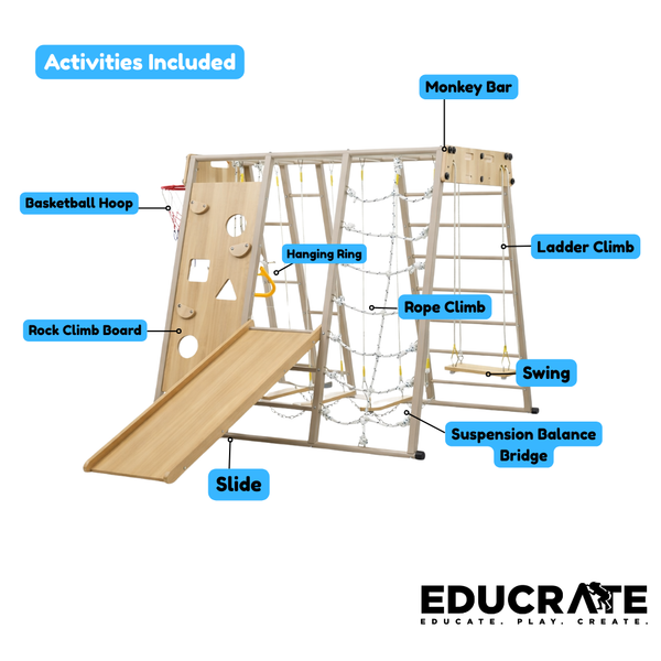 EducratePH Falcon Steel Activity Jungle Gym / Slide and Swing