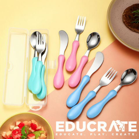 Everyday Spoon and Fork, Knife with Case for Preschooler