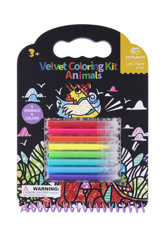 Tookyland Velvet Coloring Kit / Marker Unicorn and Animal / Travel on the go