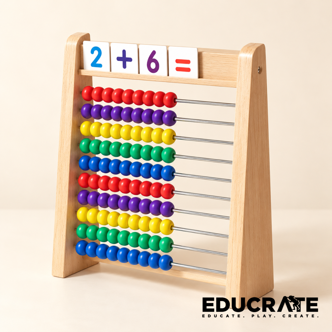 10 row Wooden Abacus Arithmetic Kids Toddler number math