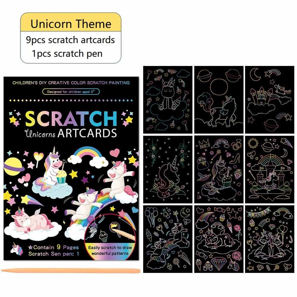 Scratch Book 48 Carte Scratch Art Per Bambini - Set DIY Con Penne E