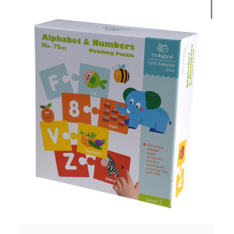 TOOKYLAND ALPHABET AND NUMBER MATCHING PUZZLE  / SELF CORRECTING GAME PUZZLE