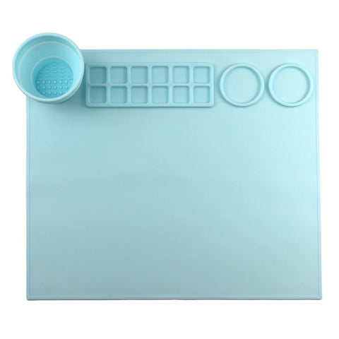 Silicone Painting Mat - Extra Large with Palette squares and cleaning cup