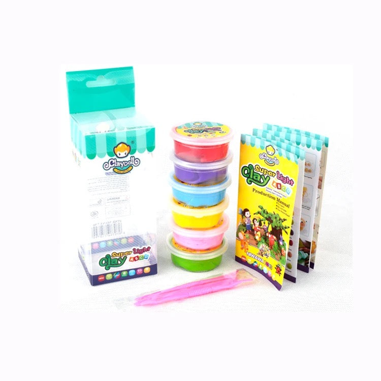 CLaydoll Air Dry Clay Modeling Polymer Clay For craft and DIY Kids toddler Arts 6pcs