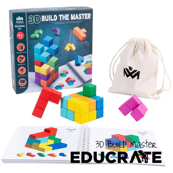3D Build the master cube puzzle / Math spatial reasoning and awareness exercise PRE K as