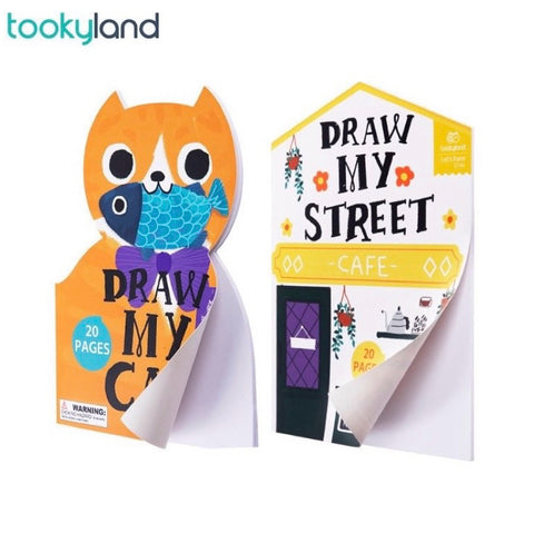 Tookyland Draw my cat / Draw my House blank drawing book 20 pages sketch book
