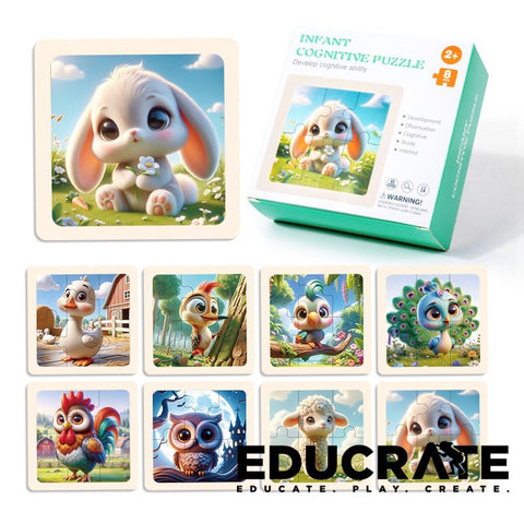 Infant Cognitive Jigsaw Puzzle 8pcs/box