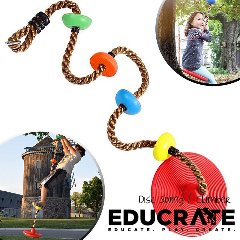 Disc Swing / Rope climber disc attachement for playground