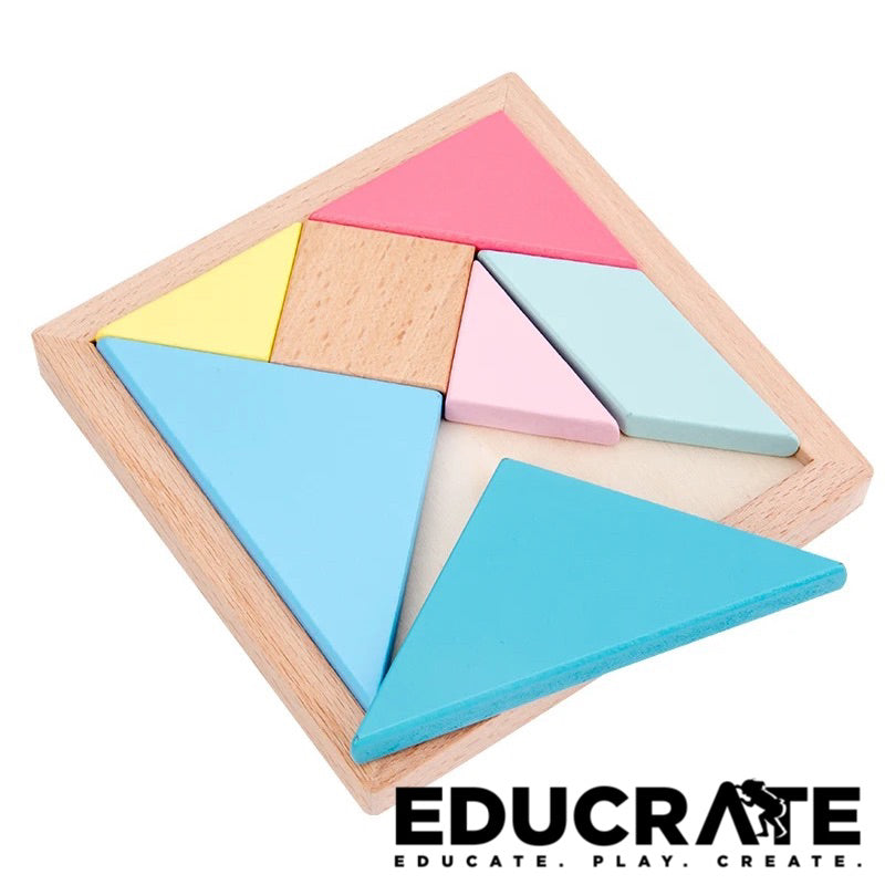 Large Wooden Tangram 14x14cm