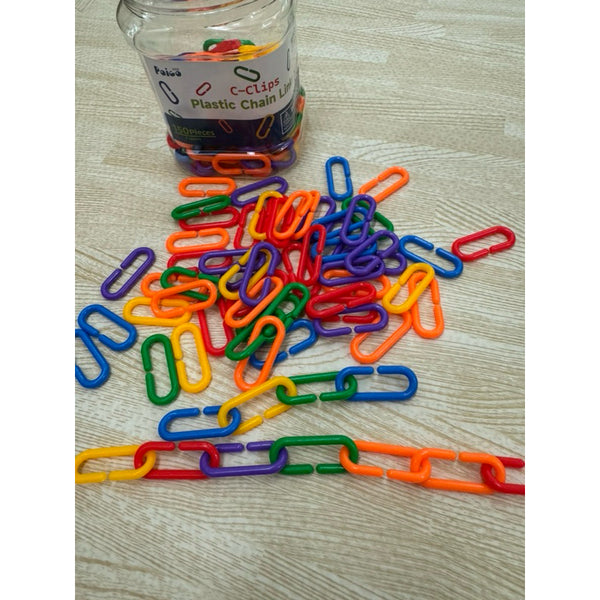 C Clip Plastic Chain Links Manipulative - 150pcs