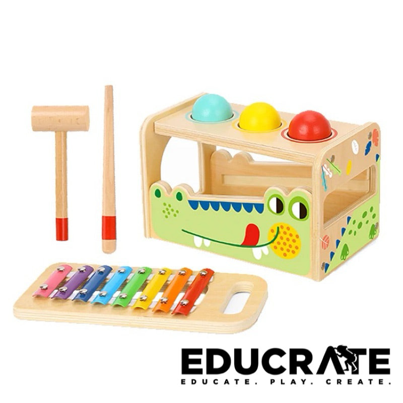 Tooky Toy Tap and Pound Bench with Xylophone 12M+ by EducratePH TF827