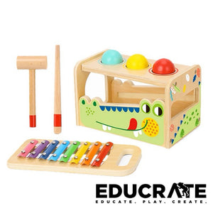 Tooky Toy Tap and Pound Bench with Xylophone 12M+ by EducratePH TF827
