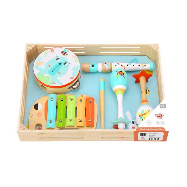 Tooky Toy Wooden Music Instrument Set - Flute maracas
