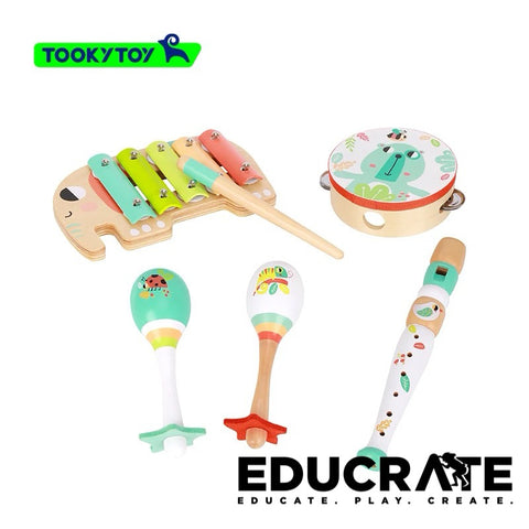 Tooky Toy Wooden Music Instrument Set - Flute maracas