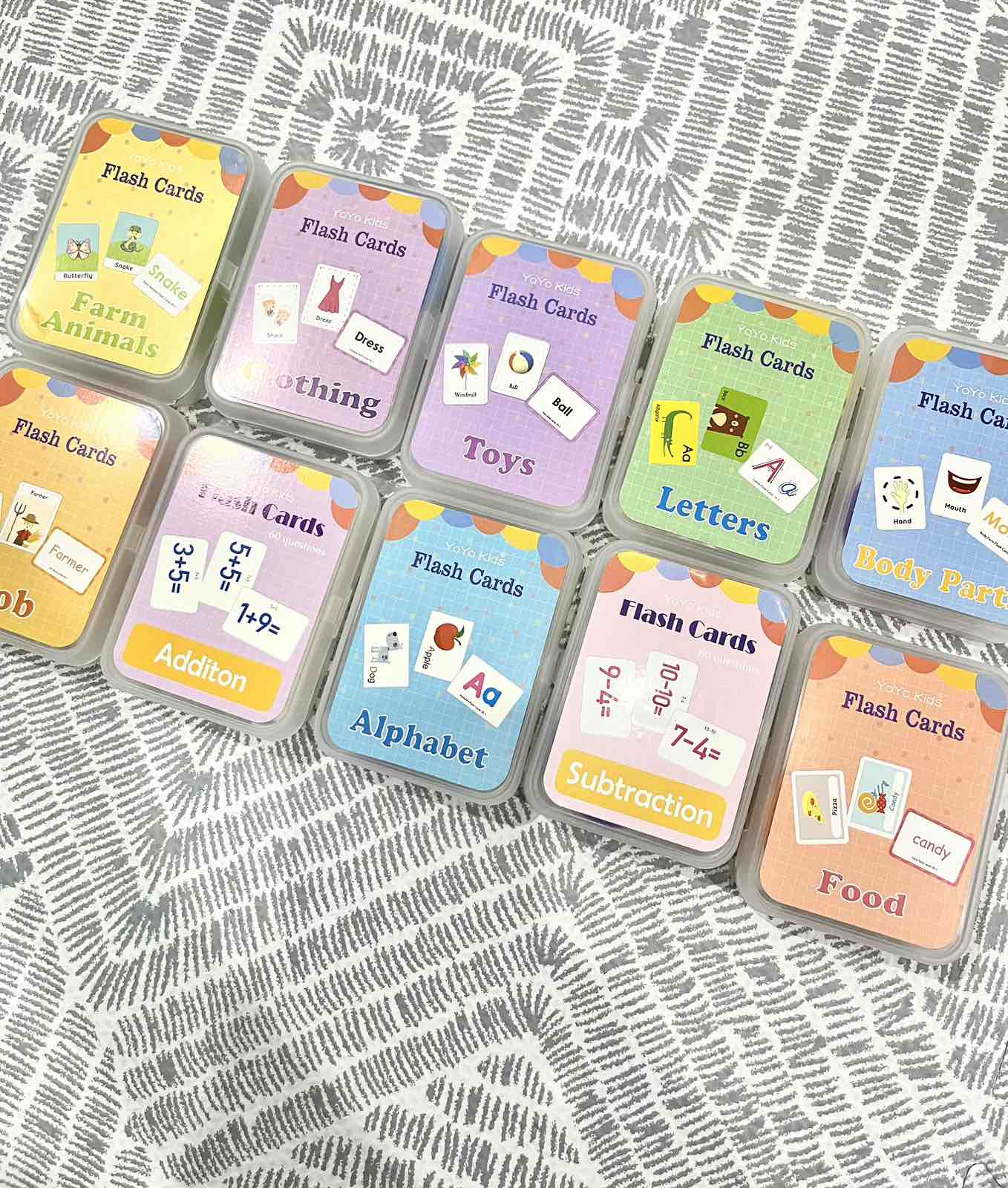 Pocket Flashcard with Ring Vocabulary addition subtraction animals