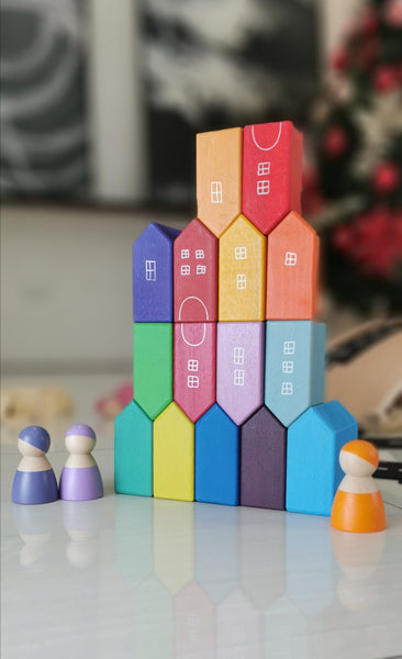 Wooden Building Block Set (15pcs chunky blocks)