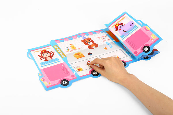 Tookyland Reusable Sticker Activity Pad - Ice cream shop / fireman