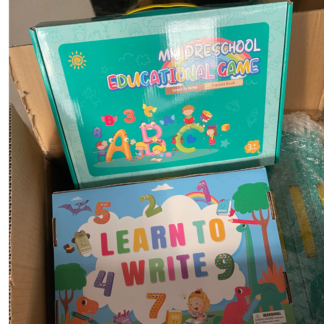 Reusable Wipe clean work book / learn to write alphabet letters numbers add subtract work learn to write