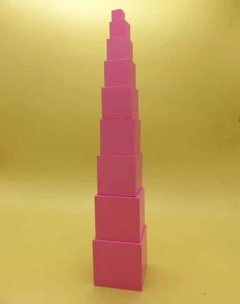 Pink Tower  with control cards - Standard Size 10cm - 1cm