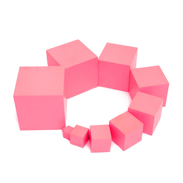 Pink Tower  with control cards - Standard Size 10cm - 1cm